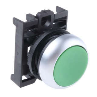 Eaton RMQ Titan M22 Series Green Maintained Push Button Head, 22 mm Cutout, IP69K 78635781 M22-DR-G+M22-A