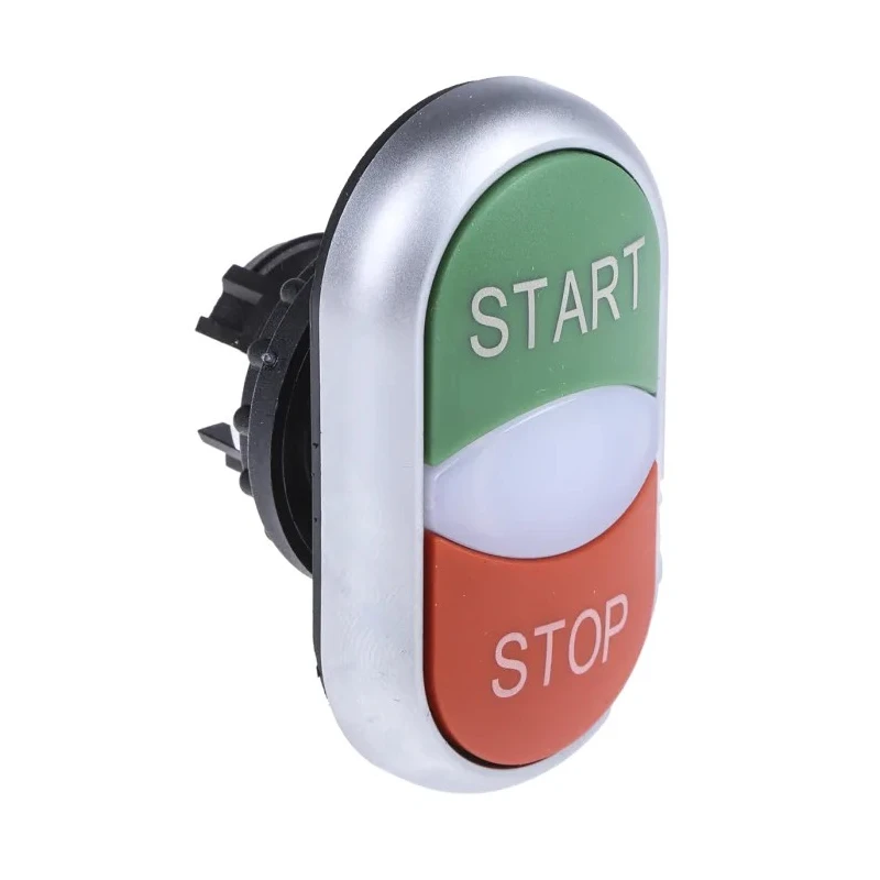 Eaton RMQ Titan M22 Series Green and Red Momentary Push Button Head 22 mm Cutout IP66 78635827 M22-DDL-GR-GB1/GB0+M22-A