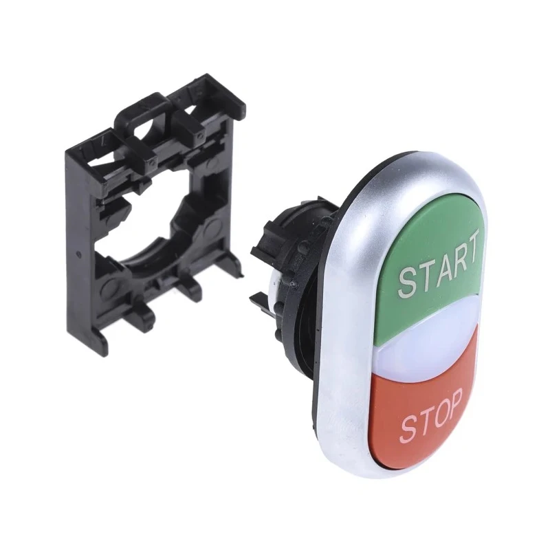 Eaton RMQ Titan M22 Series Green and Red Momentary Push Button Head 22 mm Cutout IP66 78635827 M22-DDL-GR-GB1/GB0+M22-A