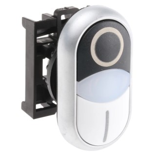 Eaton RMQ Titan M22 Series White, Black Momentary Oval Illuminated Push Button Head 22mm 78635826 M22-DDL-WS-X1/X0+M22-A