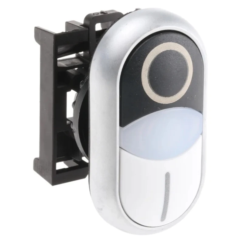 Eaton RMQ Titan M22 Series White, Black Momentary Oval Illuminated Push Button Head 22mm 78635826 M22-DDL-WS-X1/X0+M22-A