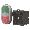 Eaton RMQ Titan M22 Series Green, Red Double Momentary Oval Illuminated Push Button Head 78635825 M22-DDL-GR-X1/X0+M22-A