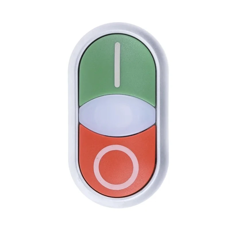Eaton RMQ Titan M22 Series Green, Red Double Momentary Oval Illuminated Push Button Head 78635825 M22-DDL-GR-X1/X0+M22-A