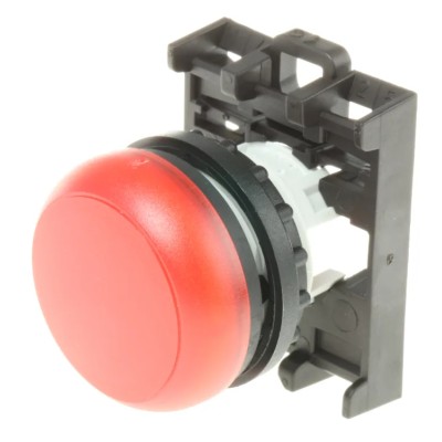 Eaton Red Pilot Light Head, 22.5 mm Cutout, Flush Mount, IP69K, Plastic Bezel RMQ Titan Series 78635861 M22-L-R+M22-A