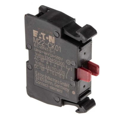 Eaton Contact Block 1 NC, 6A, 500 V AC, Cage Clamp Connection, M22 Series NZM1 