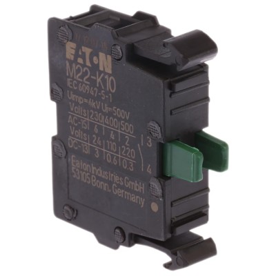 Eaton Contact Block for Use with NZM1(-4), PN1(-4), N(S)1(-4) Series, 500 V AC, 6A, 1 NO, Screw Terminal MPN 