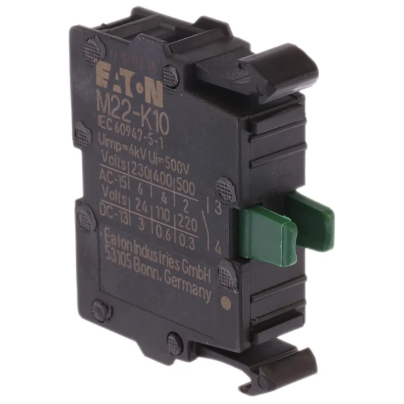 Eaton Contact Block for Use with NZM1(-4), PN1(-4), N(S)1(-4) Series, 500 V AC, 6A, 1 NO, Screw Terminal MPN 