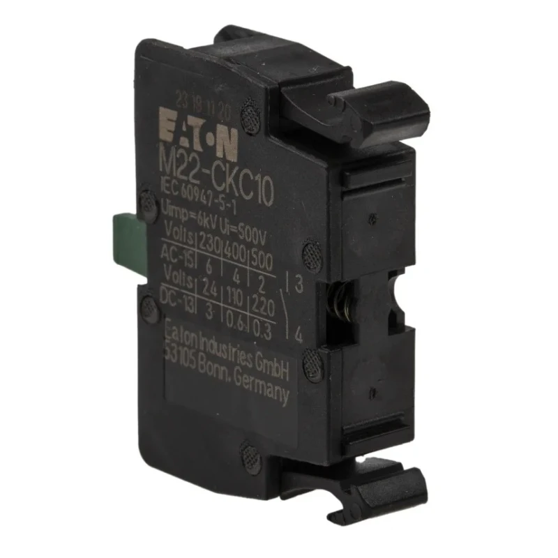 Eaton RMQ Titan M22 Series Contact Block 220V 240V 1 NO 3, 6A Current Rating 216386 M22-CKC10