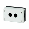 Eaton Grey Plastic M22 Push Button Enclosure, 2 Cutouts, 22 mm Diameter, IP69K, Plastic Housing, 120 x 80 x 56 216537 M22-I2