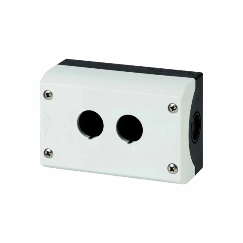 Eaton Grey Plastic M22 Push Button Enclosure, 2 Cutouts, 22 mm Diameter, IP69K, Plastic Housing, 120 x 80 x 56 216537 M22-I2