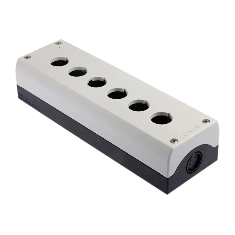 Eaton Grey Plastic RMQ Titan M22 Push Button Enclosure 6 Hole 22mm Diameter 216540 M22-I6