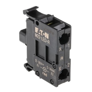 Eaton M22 Series Light Block LED, Red Illumination, 12 V AC/DC, 30 V AC/DC, Screw Terminal, 15mA Current 216558 M22-LED-R