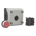 Eaton Momentary Enclosed Push Button SPDT Plastic 22mm Cutout Diameter IP69K Red 216521 M22-D-R-X0/KC11/I