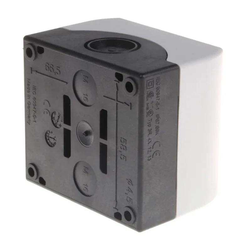 Eaton Momentary Enclosed Push Button SPDT Plastic 22mm Cutout Diameter IP69K Red 216521 M22-D-R-X0/KC11/I