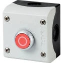 Eaton Momentary Enclosed Push Button SPDT Plastic 22mm Cutout Diameter IP69K Red 216521 M22-D-R-X0/KC11/I