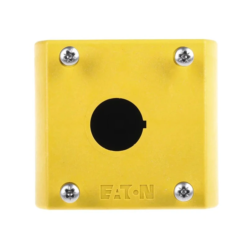 Eaton Grey Yellow Plastic M22 Push Button Enclosure 22 mm Diameter 1 Hole 216536 M22-IY1