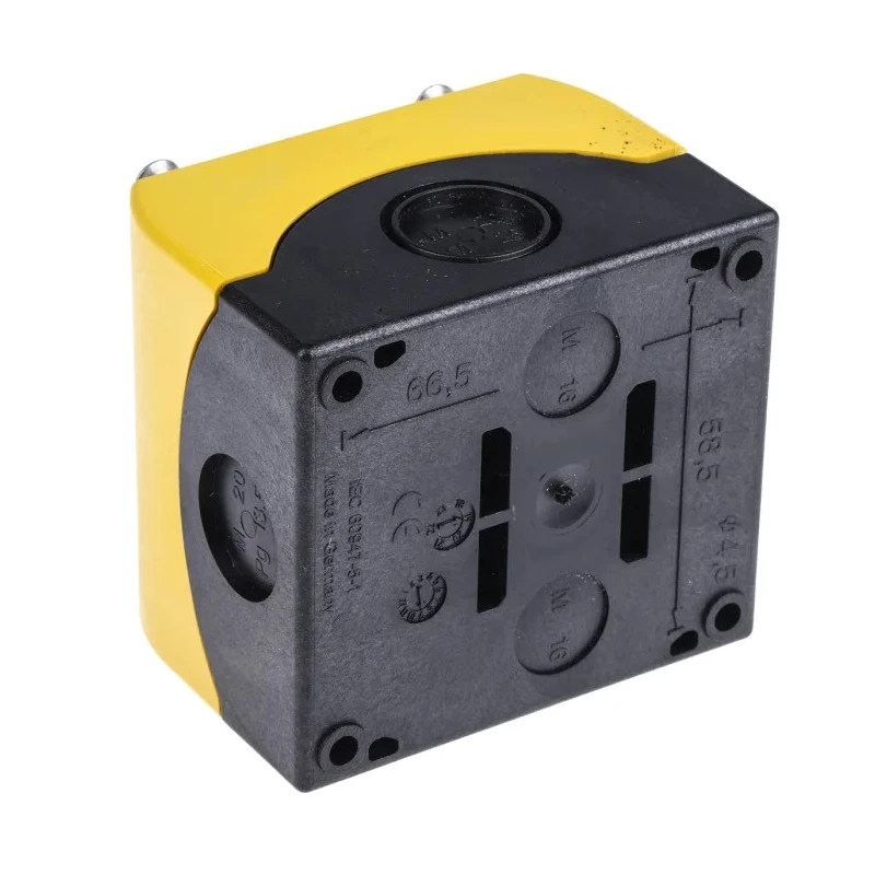 Eaton Grey Yellow Plastic M22 Push Button Enclosure 22 mm Diameter 1 Hole 216536 M22-IY1