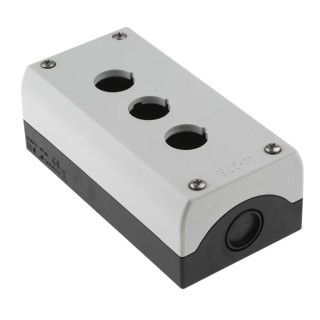 Eaton Grey Plastic M22 Push Button Enclosure 3 Hole 22 mm Diameter 216538 M22-I3