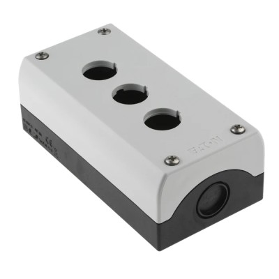 Eaton Grey Plastic M22 Push Button Enclosure 3 Hole 22 mm Diameter 216538 M22-I3