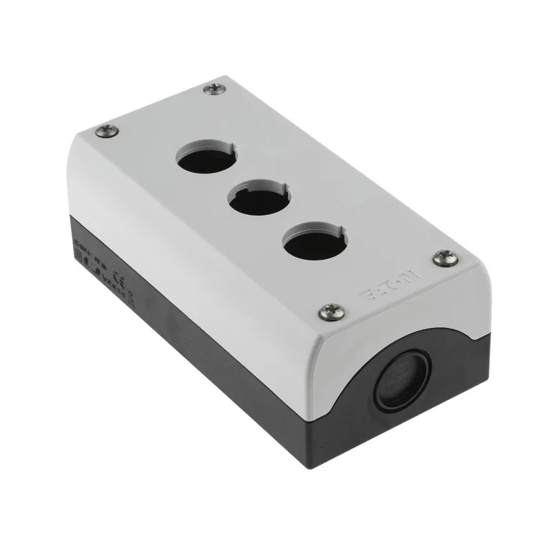 Eaton Grey Plastic M22 Push Button Enclosure 3 Hole 22 mm Diameter 216538 M22-I3