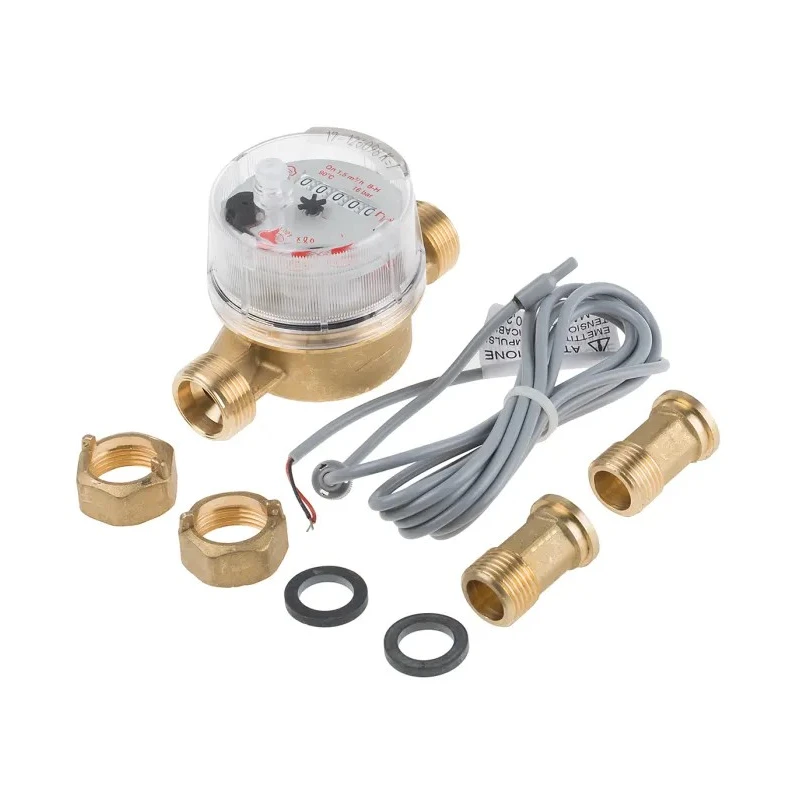 Altecnic Class A Water Meter, 1/2 in Inlet/Outlet, Minimum Flow Rate 1.5m³/h, Brass Body GG-L12ASC02B051
