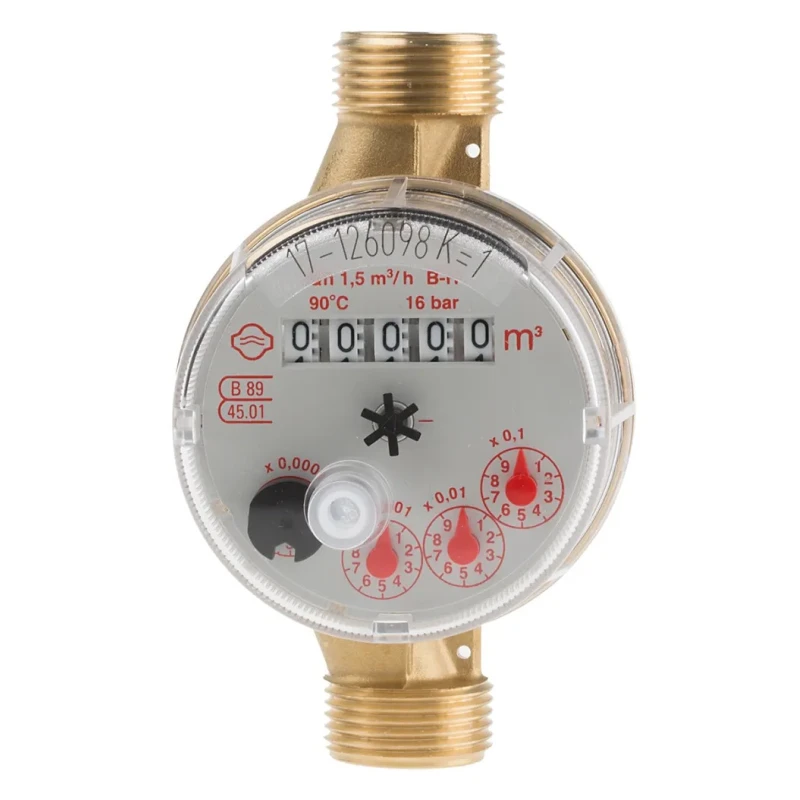 Altecnic Class A Water Meter, 1/2 in Inlet/Outlet, Minimum Flow Rate 1.5m³/h, Brass Body GG-L12ASC02B051
