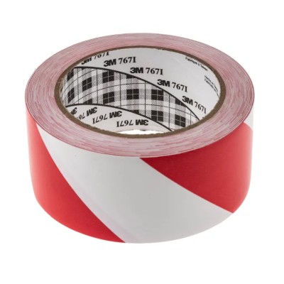 3M White, Red Vinyl Lane Marking Tape 50mm Width, 33m Length, 0.13mm Thickness 767