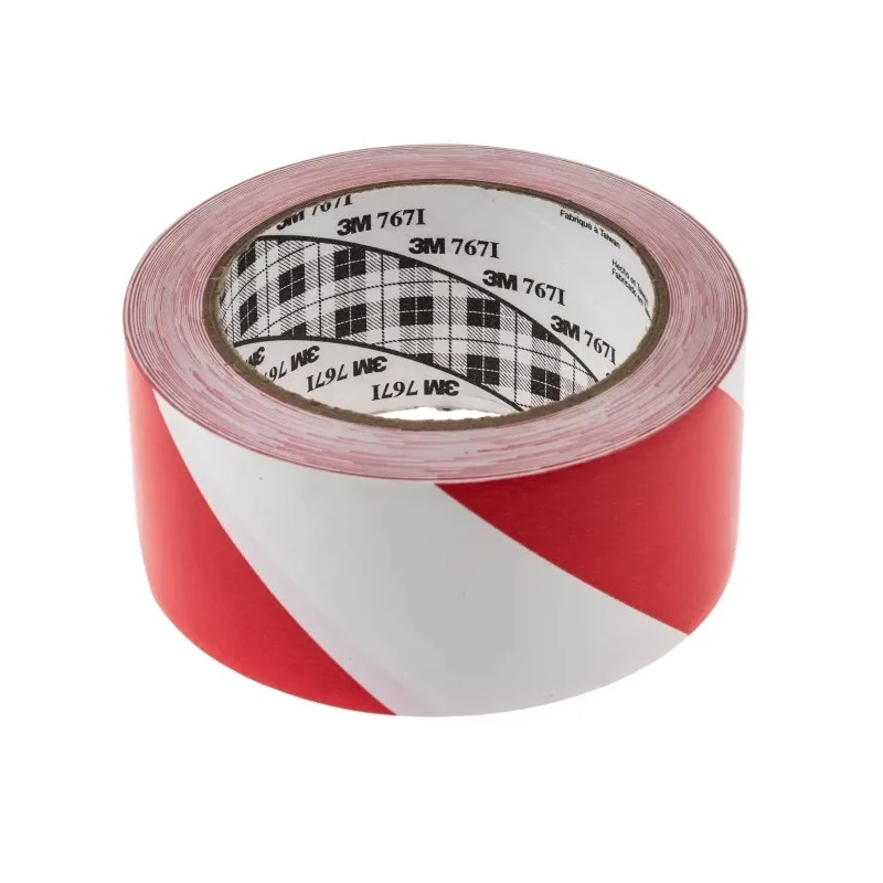 3M White, Red Vinyl Lane Marking Tape 50mm Width, 33m Length, 0.13mm Thickness 767