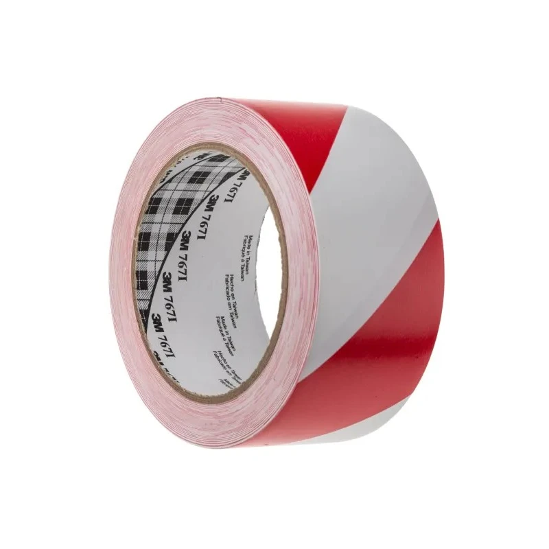 3M White, Red Vinyl Lane Marking Tape 50mm Width, 33m Length, 0.13mm Thickness 767