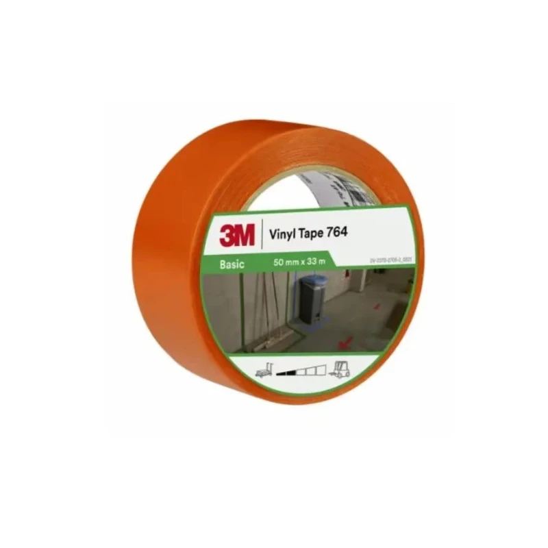 3M Orange Vinyl Lane Marking Tape 50 mm Width 33 m Length 0.13 mm Thickness 764