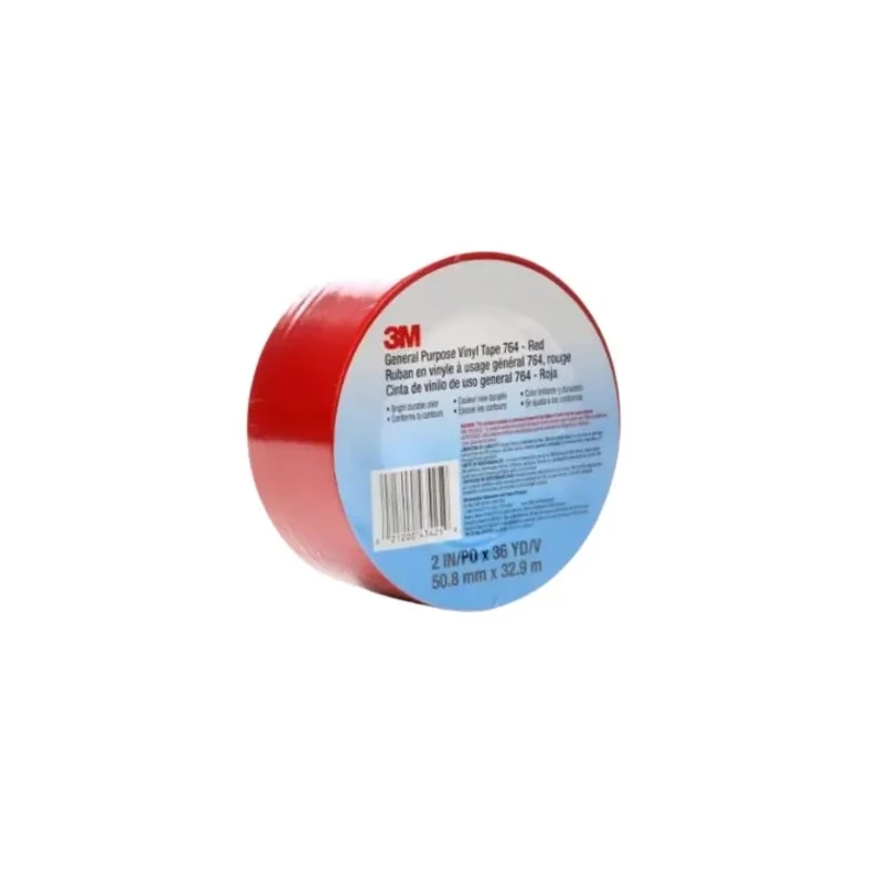 3M Red Vinyl Lane Marking Tape 50mm x 33m, 0.13mm Thickness 764