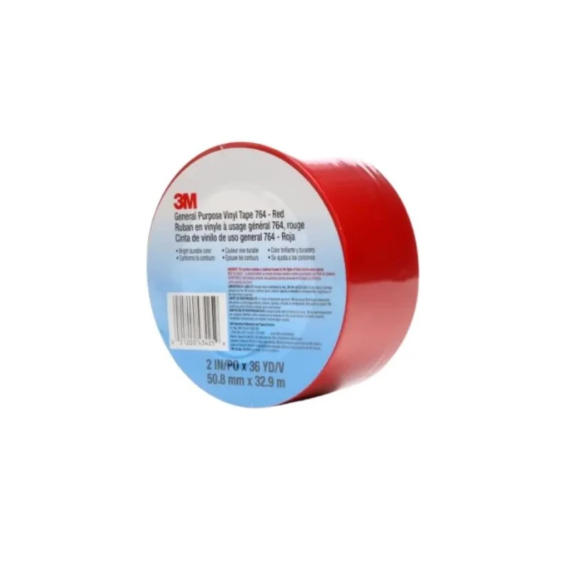 3M Red Vinyl Lane Marking Tape 50mm x 33m, 0.13mm Thickness 764