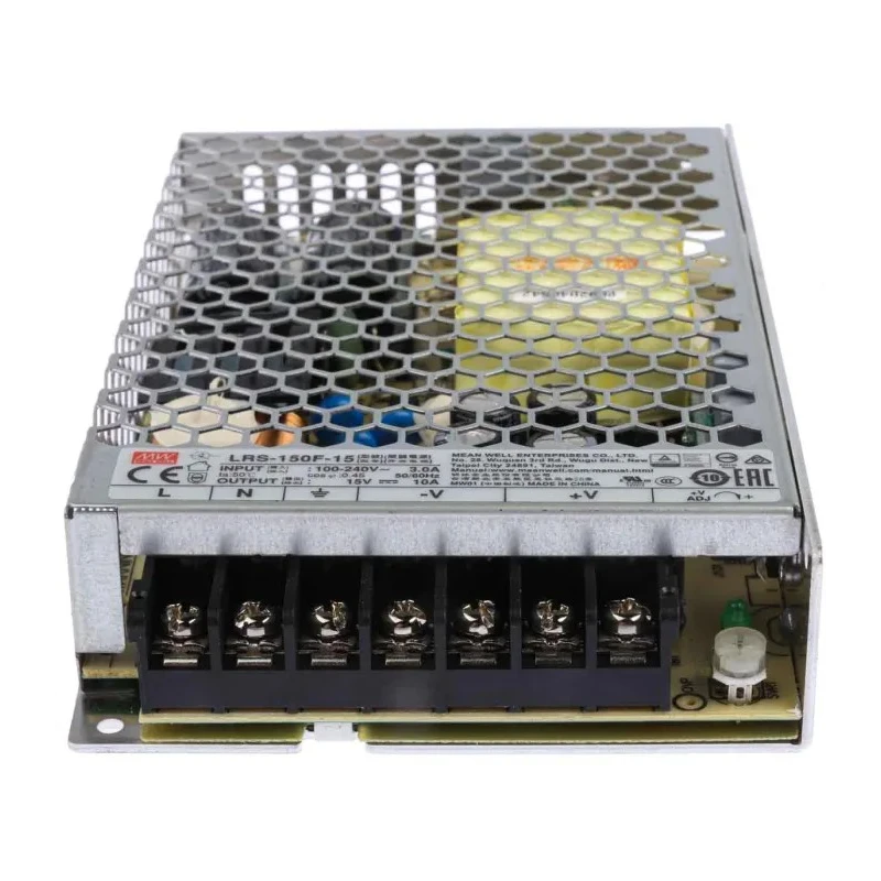 MEAN WELL Switching Power Supply 15V DC, 150W, 10A Output, Universal Input AC/DC LRS-150F-15