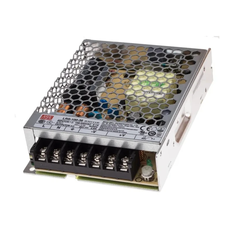 MEAN WELL Switching Power Supply 36 V dc, 100.8 W, Chassis Mount, LRS-100-36