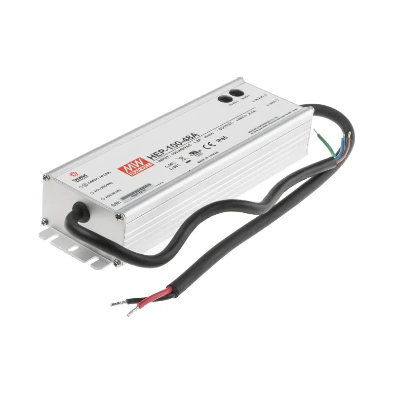 MEAN WELL Industrial Chassis Mount Switching Power Supply 48V DC, 96W, 2A Output HEP-100-48A