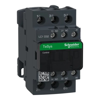 Schneider Electric 3-Pole Contactor , 110V AC Coil, 32 A, 15 kW Power Rating, DIN Rail Mount LC1D