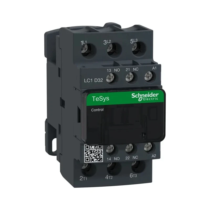 Schneider Electric 3-Pole Contactor , 110V AC Coil, 32 A, 15 kW Power Rating, DIN Rail Mount LC1D
