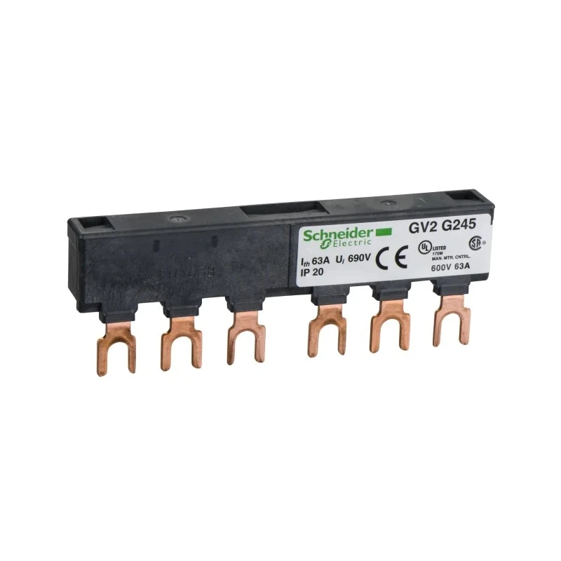 Schneider Electric Linergy 3 Phase Busbar 690 V 63A Current Rating 45 mm Pitch GV2G245
