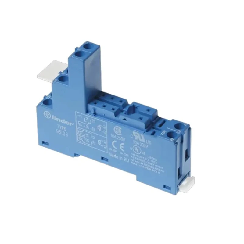 Finder 8 Way 250V AC DIN Rail Relay Socket for Use with 40.31 Series Relay 95.03.SPA