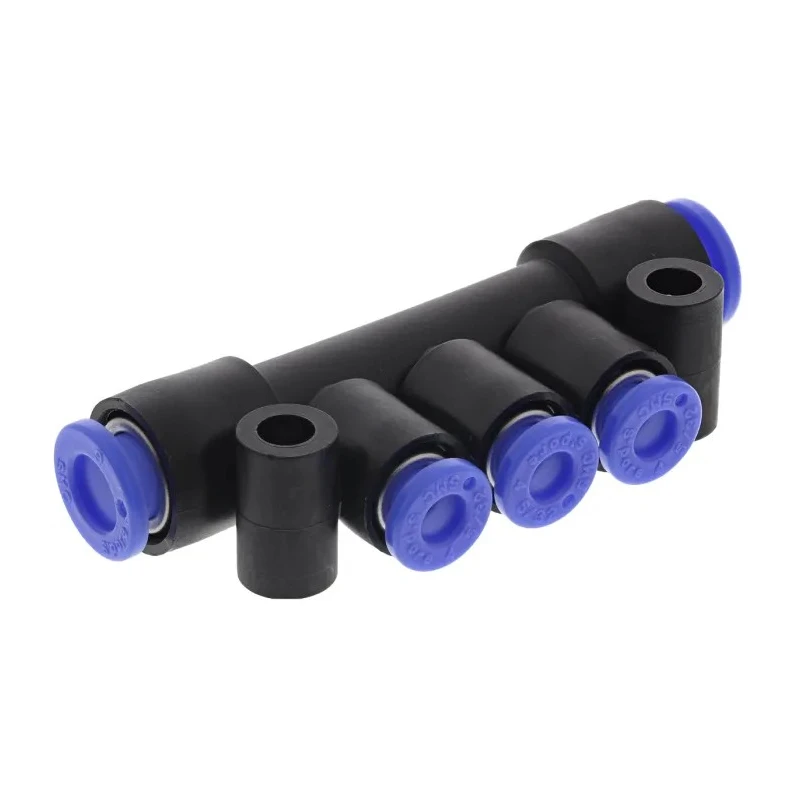 SMC 3 Outlet Pneumatic Manifold Polybutylene Terephthalate Material 1 Mpa Pressure KM13-04-06-3