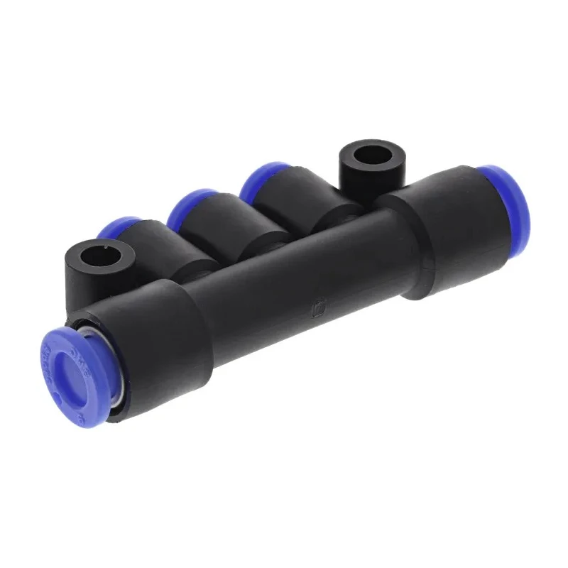 SMC 3 Outlet Pneumatic Manifold Polybutylene Terephthalate Material 1 Mpa Pressure KM13-04-06-3