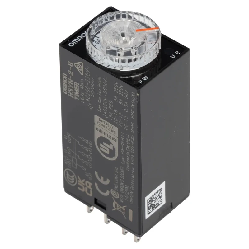 Omron Panel Timer Relay 4-Contact DPDT 125 V dc 200-230 V ac 0.1 s to 10 min Multifunction H3YN