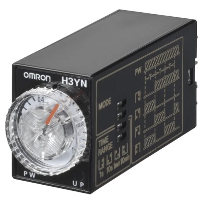 Omron Multifunction Solid State Timer Relay with DPDT 4-Contact, 125 V dc, 24V ac Supply, 0.1 s to 10 min Timing Range H3YN