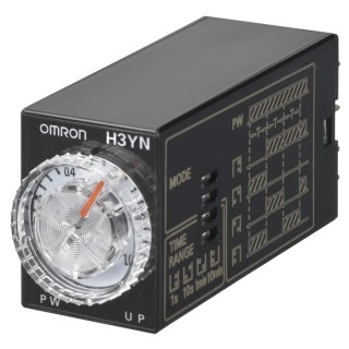 Omron Series DIN Track Solid State Timer, 4-Contact, 125 V DC 12 V AC Supply, 0.1 s to 10 min Time Range, Multifunction H3YN