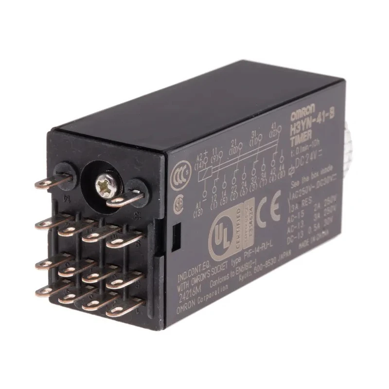 Omron DIN Track Solid State Timer Multifunction, 4-Contact, 125 V dc 24V ac, 0.1 min to 10 h H3YN