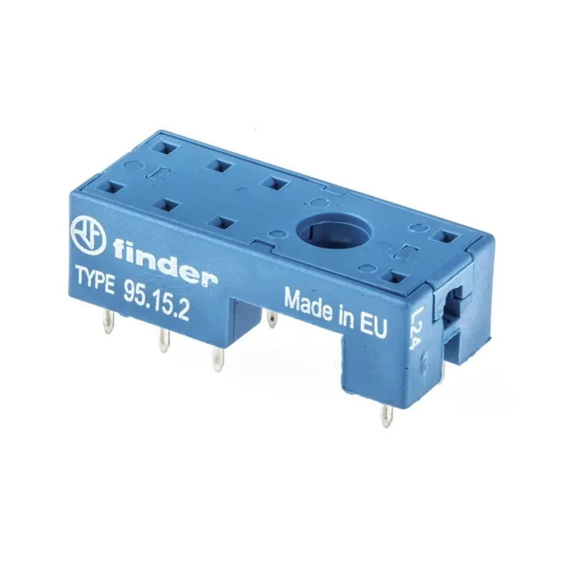 Finder 8 Way 250V AC 10A PCB Relay Socket Compatible with 44.52, 40.51, 44.62, 40.61, 41.52 Series 95.15.2SMA