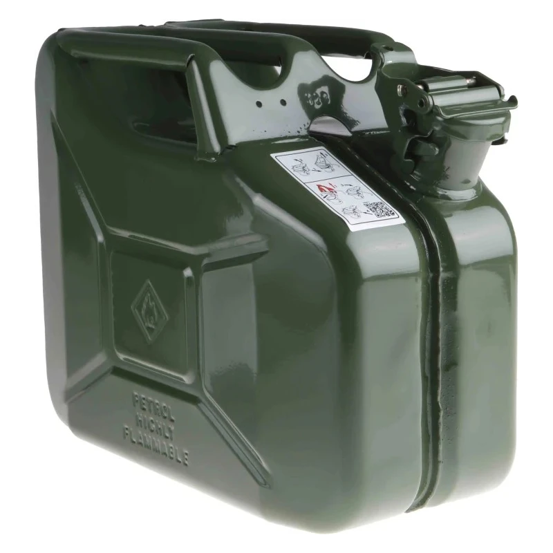 RS PRO Metal Fuel Can 10L Capacity Olive Green Powder-Coated 0.9 mm Steel 400-8503