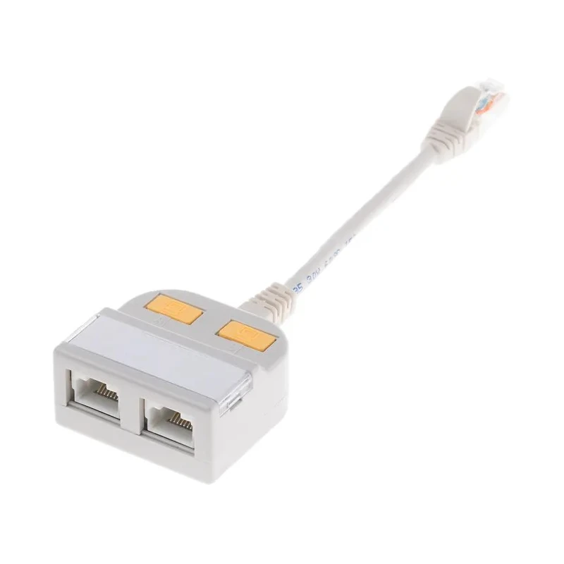 RS PRO 2 Port RJ45 Unshielded T-Adapter Cat5 150mm Extension Length 400-9017