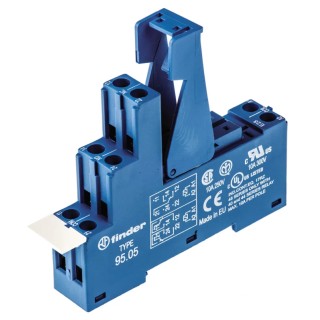 Finder 95 Relay Socket 8 Way 250V AC Screw Terminal for 40.51, 40.52, 40.61, 44.52, 44.62 Series Relays 95.05SPA