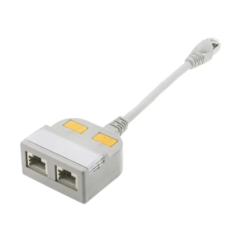 RS PRO 2 Port RJ45 Shielded T-Adapter Cat5 150mm Extension Length 400-9001